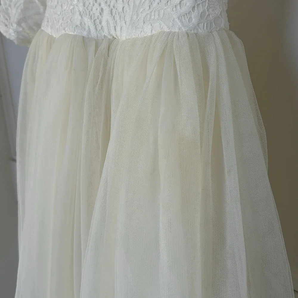 Girl Toddler Tulle Tutu Lace Back Party Flower Girl Full Length Dress